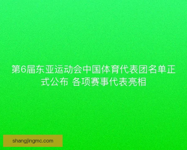 第6届东亚运动会中国体育代表团名单正式公布 各项赛事代表亮相
